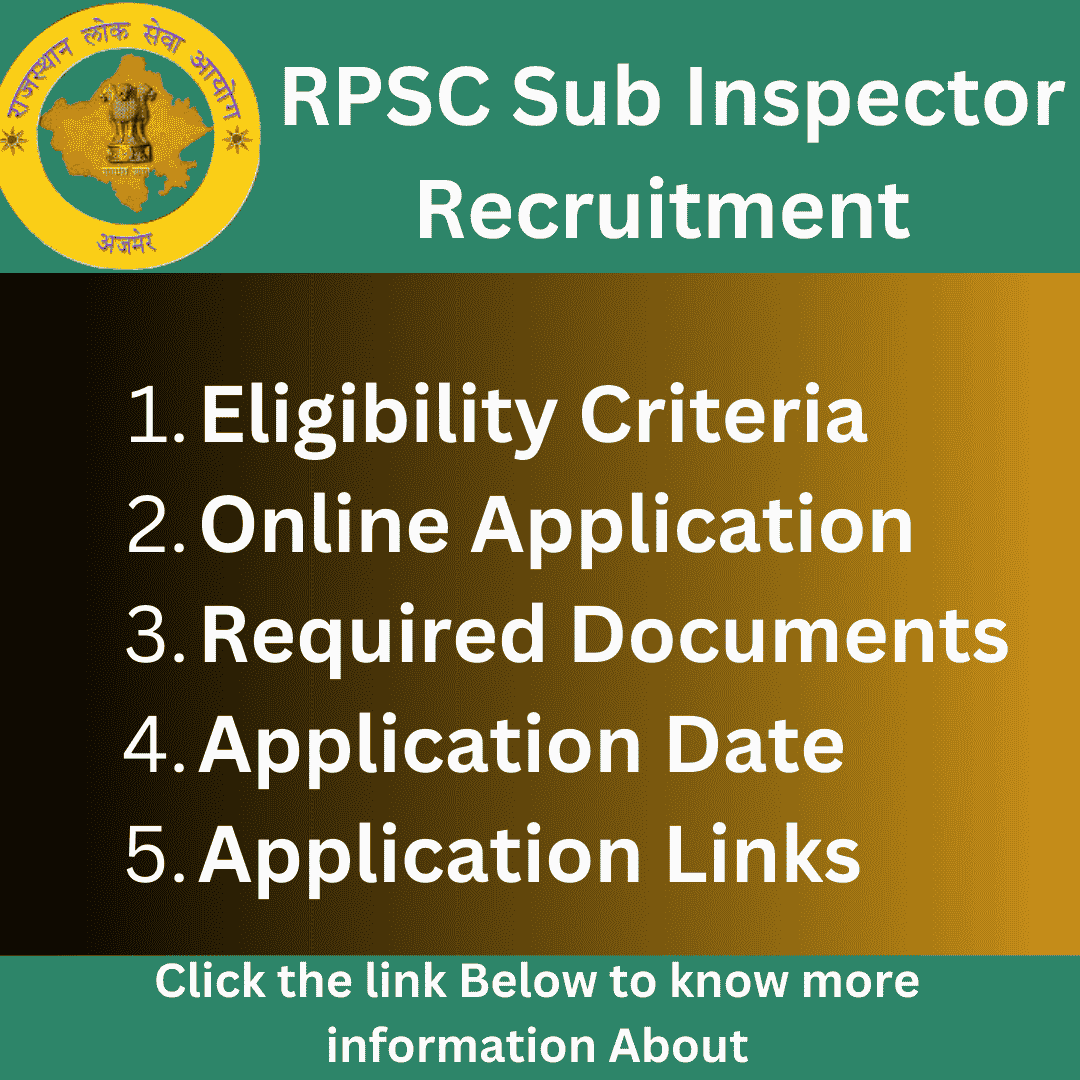 RPSC sub inspector recruitment